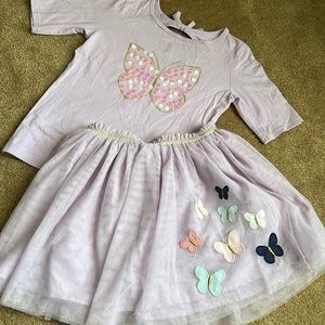 Carter’s Purple Butterfly Shirt and Skirt